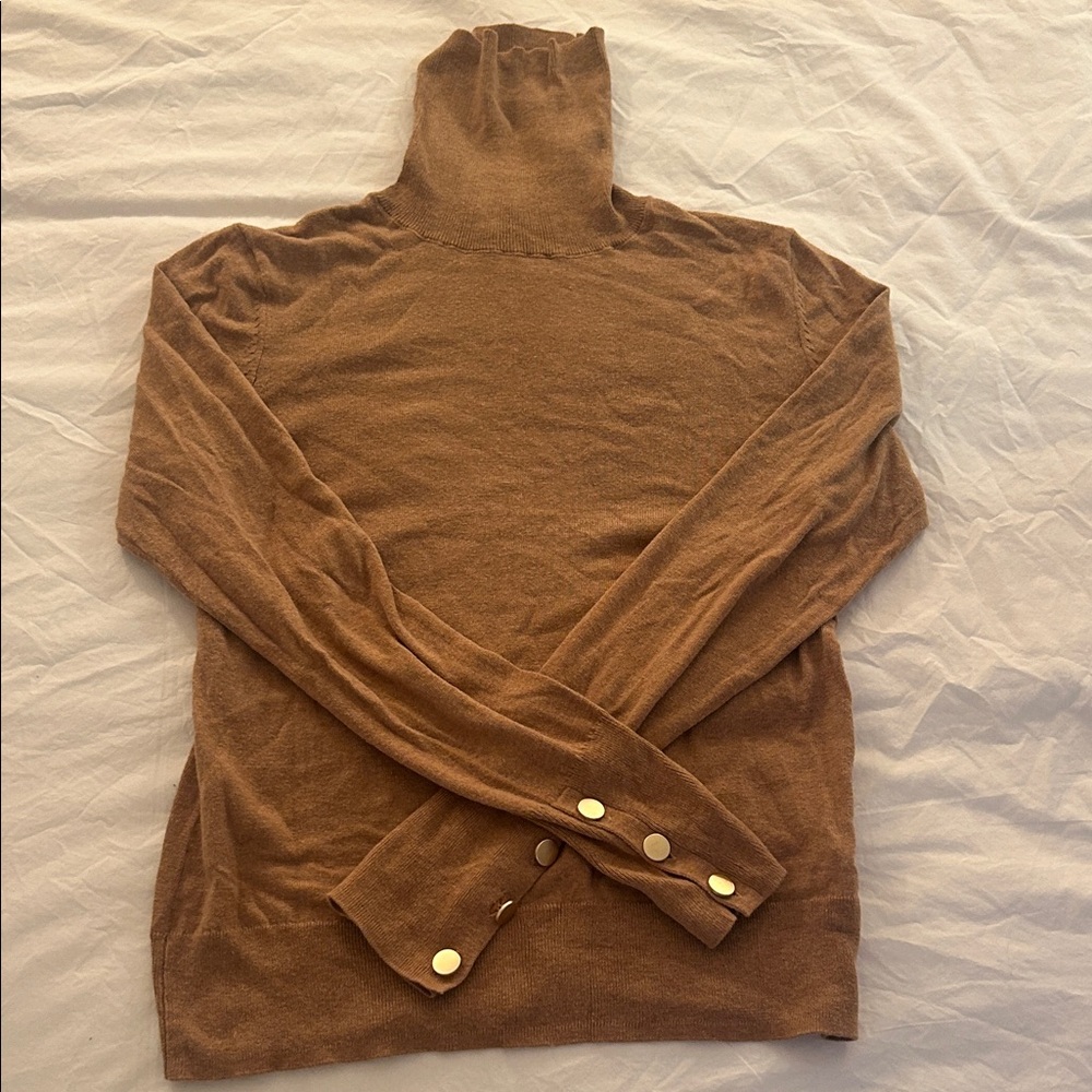 L'AGENCE Brown Turtleneck Sweater